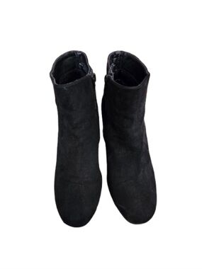 Solanz Shoes Women's Sleek Suede Buckle Round Toe Ankle Boots Witchy Gothic